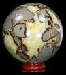Polished Septarian Sphere - With Stand #43860-1